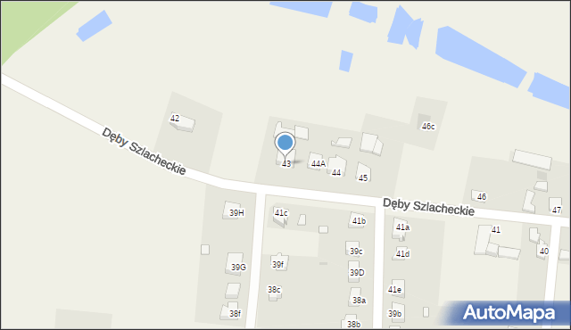 Dęby Szlacheckie, Dęby Szlacheckie, 43, mapa Dęby Szlacheckie