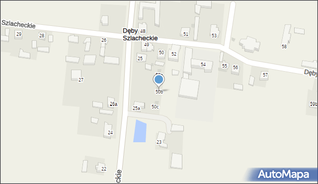 Dęby Szlacheckie, Dęby Szlacheckie, 50b, mapa Dęby Szlacheckie