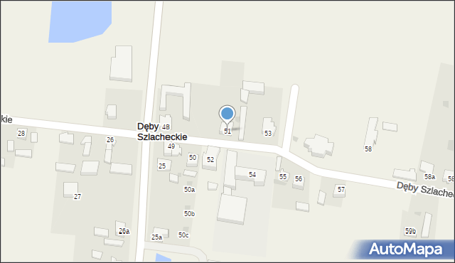 Dęby Szlacheckie, Dęby Szlacheckie, 51, mapa Dęby Szlacheckie