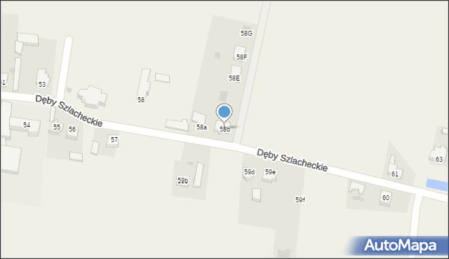 Dęby Szlacheckie, Dęby Szlacheckie, 58b, mapa Dęby Szlacheckie