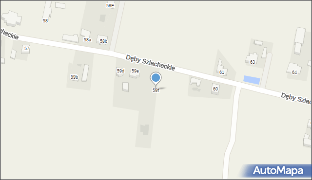 Dęby Szlacheckie, Dęby Szlacheckie, 59f, mapa Dęby Szlacheckie