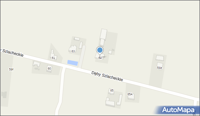 Dęby Szlacheckie, Dęby Szlacheckie, 64, mapa Dęby Szlacheckie