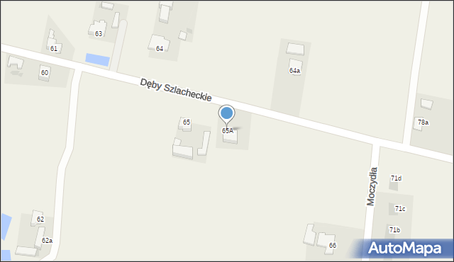 Dęby Szlacheckie, Dęby Szlacheckie, 65A, mapa Dęby Szlacheckie