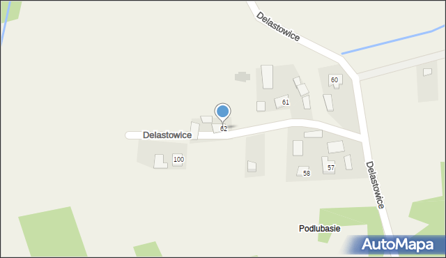 Delastowice, Delastowice, 62, mapa Delastowice
