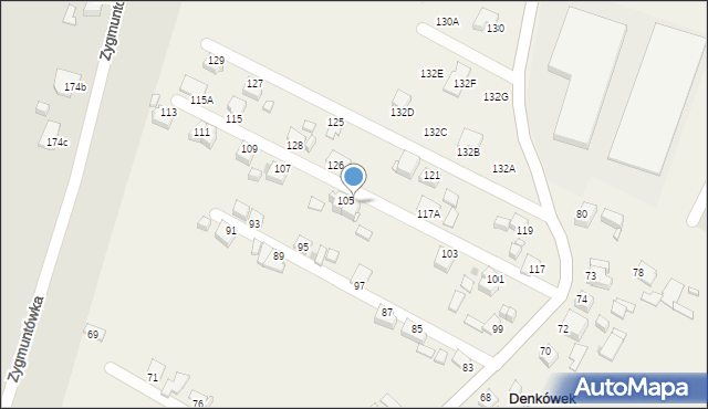 Denkówek, Denkówek, 105A, mapa Denkówek