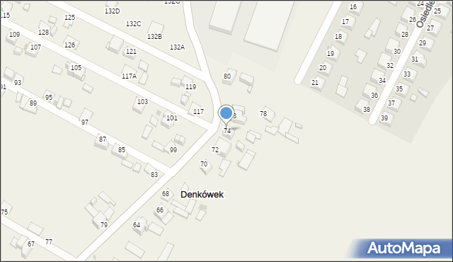 Denkówek, Denkówek, 74, mapa Denkówek