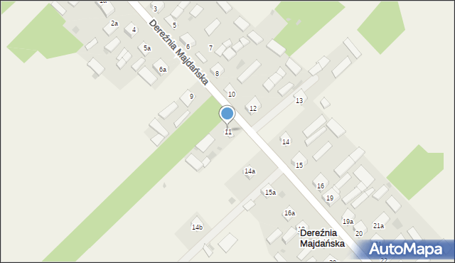 Dereźnia Majdańska, Dereźnia Majdańska, 11, mapa Dereźnia Majdańska