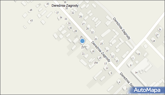 Dereźnia-Zagrody, Dereźnia-Zagrody, 23, mapa Dereźnia-Zagrody