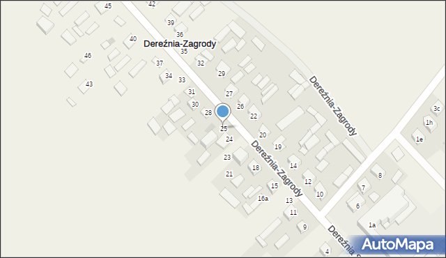 Dereźnia-Zagrody, Dereźnia-Zagrody, 25, mapa Dereźnia-Zagrody