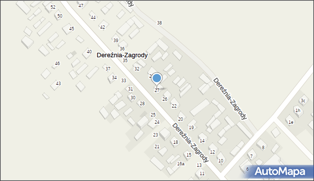 Dereźnia-Zagrody, Dereźnia-Zagrody, 27, mapa Dereźnia-Zagrody