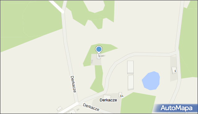 Derkacze, Derkacze, 7, mapa Derkacze