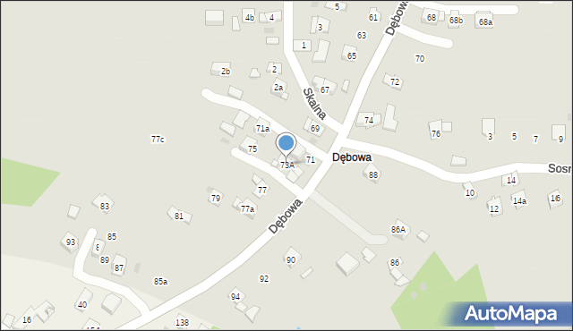 Dobczyce, Dębowa, 73A, mapa Dobczyce