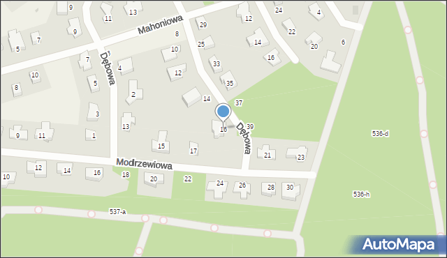 Dolaszewo, Dębowa, 16, mapa Dolaszewo