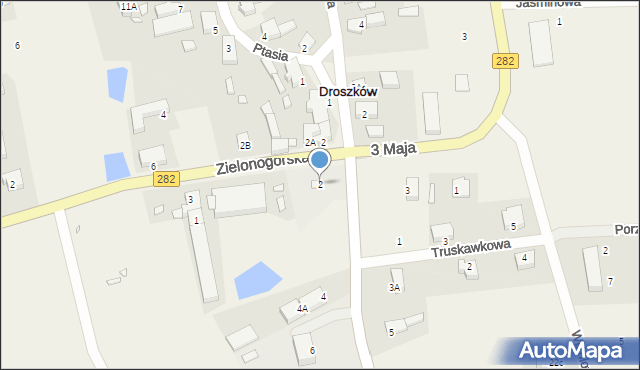 Droszków, Dębowa, 2, mapa Droszków