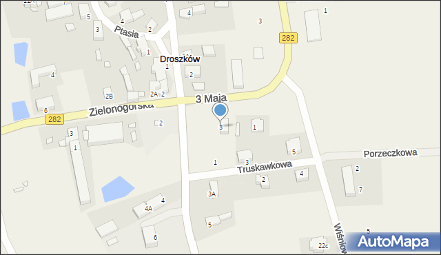 Droszków, Dębowa, 3, mapa Droszków