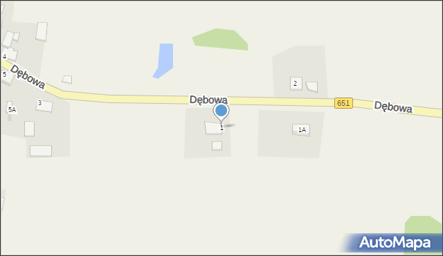 Dubeninki, Dębowa, 1, mapa Dubeninki