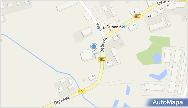 Dubeninki, Dębowa, 10, mapa Dubeninki