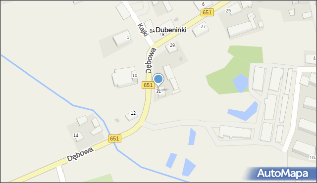 Dubeninki, Dębowa, 31, mapa Dubeninki