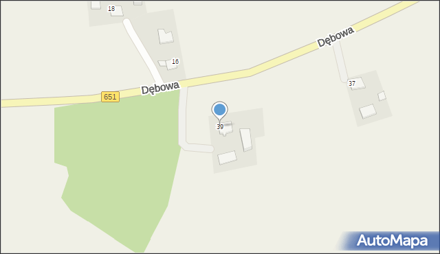 Dubeninki, Dębowa, 39, mapa Dubeninki