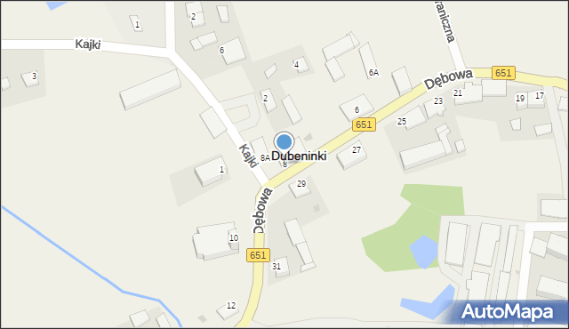 Dubeninki, Dębowa, 8, mapa Dubeninki