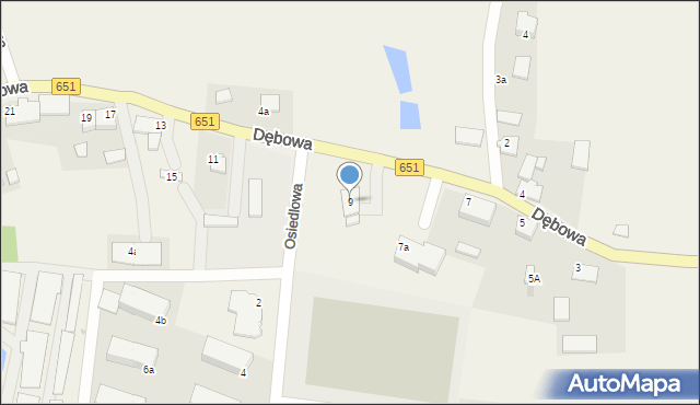 Dubeninki, Dębowa, 9, mapa Dubeninki