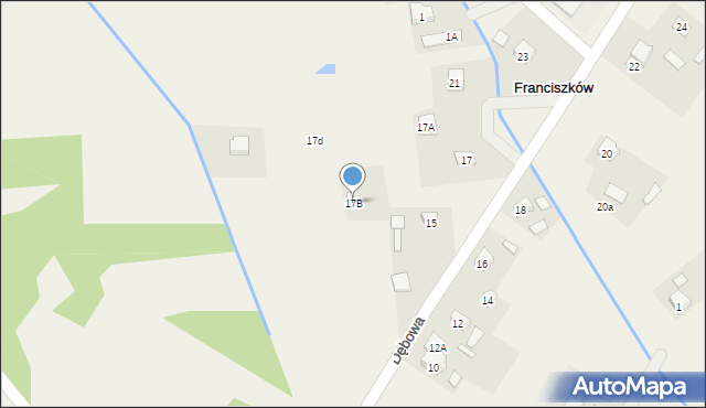 Franciszków, Dębowa, 17B, mapa Franciszków
