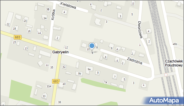 Gabryelin, Dębowa, 8, mapa Gabryelin