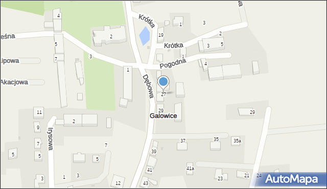 Galowice, Dębowa, 27, mapa Galowice