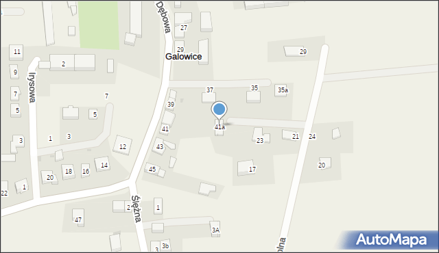 Galowice, Dębowa, 41a, mapa Galowice