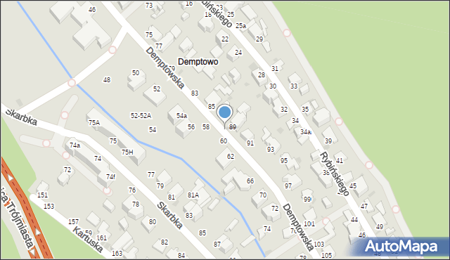 Gdynia, Demptowska, 89a, mapa Gdyni