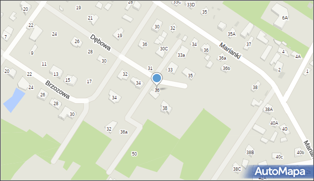 Góra Kalwaria, Dębowa, 36, mapa Góra Kalwaria