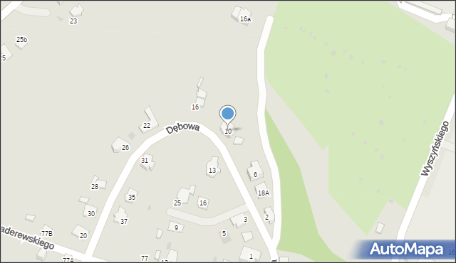 Gorlice, Dębowa, 10, mapa Gorlic