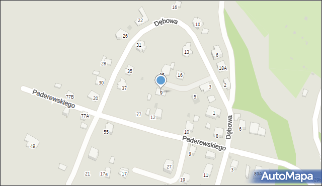 Gorlice, Dębowa, 9, mapa Gorlic