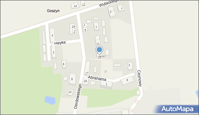 Goszyn, Derdowskiego Hieronima, 15, mapa Goszyn