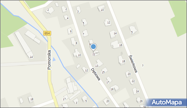 Grabowiec, Dębowa, 11, mapa Grabowiec