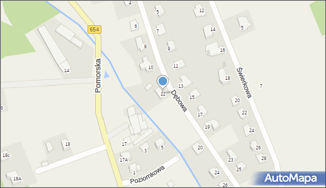 Grabowiec, Dębowa, 12, mapa Grabowiec