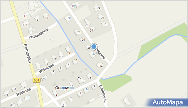 Grabowiec, Dębowa, 30, mapa Grabowiec