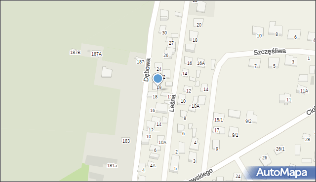 Grabówka, Dębowa, 20, mapa Grabówka