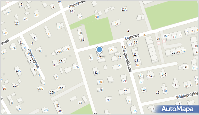 Grodzisk Mazowiecki, Dębowa, 45, mapa Grodzisk Mazowiecki
