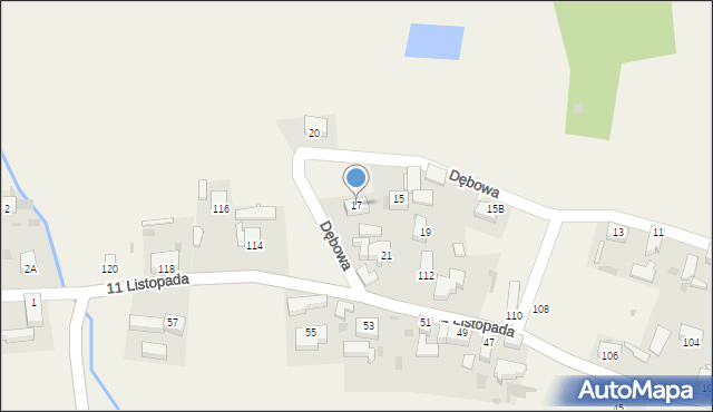 Gromadka, Dębowa, 17, mapa Gromadka