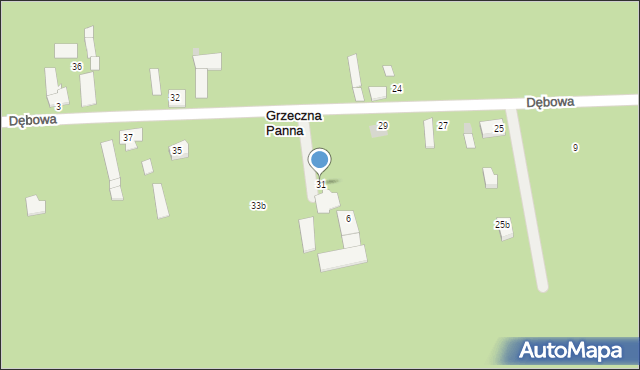 Grzeczna Panna, Dębowa, 31, mapa Grzeczna Panna