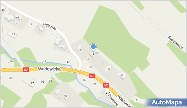 Izdebnik, Dębowa, 4, mapa Izdebnik