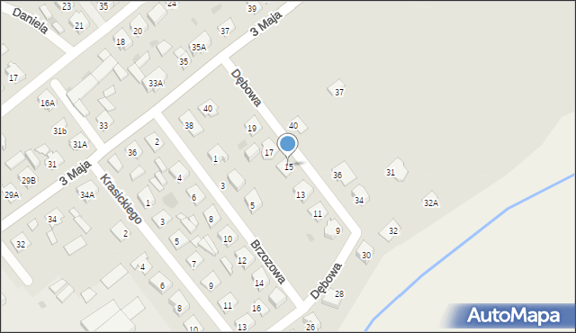 Janowiec Wielkopolski, Dębowa, 15, mapa Janowiec Wielkopolski