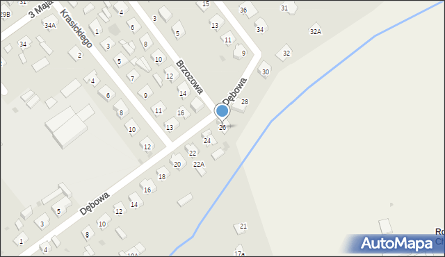 Janowiec Wielkopolski, Dębowa, 26, mapa Janowiec Wielkopolski