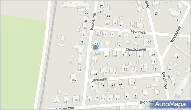 Jarocin, Deszczowa, 12, mapa Jarocin