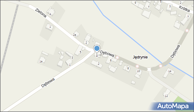 Jędrynie, Dębowa, 4, mapa Jędrynie