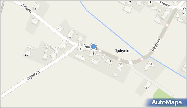 Jędrynie, Dębowa, 6, mapa Jędrynie