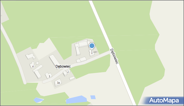 Karsin, Dębowiec, 1, mapa Karsin