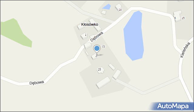 Kłosówko, Dębowa, 27, mapa Kłosówko