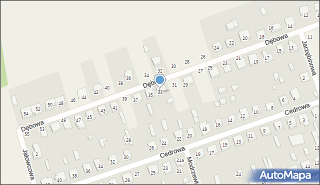 Kobylec, Dębowa, 33, mapa Kobylec